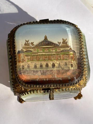 Cofanetto Grand Tour in Vetro Bisellato e Ottone Dorato -