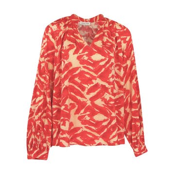 Louis and Mia • blouse rood beige • 38, Verzenden, Louis and Mia, Nieuw, Maat 36 (S)