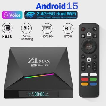 Z1 Max Android 15 Smart TV Box: 8K Ultra HD Media Player met, Verzenden, Nieuw