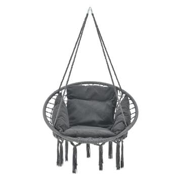 Hangstoel Kailua met kussen katoen max 150 kg donkergrijs, Verzenden, Nieuw