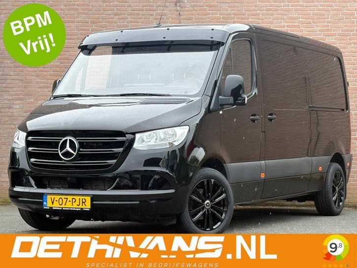 Zakelijke Lease |  Mercedes-Benz Sprinter 214CDI 143PK 9G-Tr, Auto's, Bestelauto's, Onderhoudsboekje, Lease, Zwart, Automaat, Financial lease