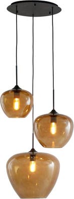 2dekans | Light & Living Hanglamp Mayson - Bruin Glas -, Ophalen of Verzenden, Zo goed als nieuw