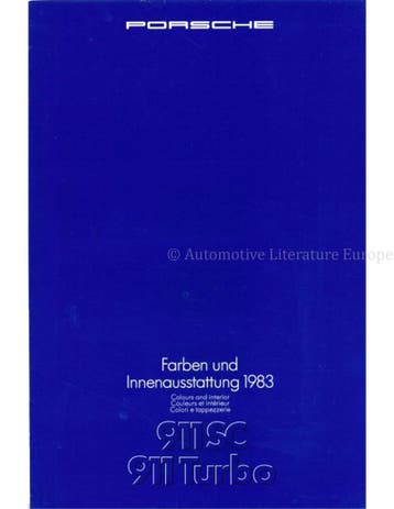 1983 PORSCHE 911 SC TURBO KLEUREN UITRUSTING BROCHURE DUITS, Nieuw, Porsche, Author