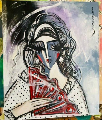 Hrasarkos (1975) - Lumière intérieure - cubisme contemporain, Antiek en Kunst