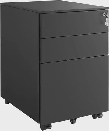 SONGMICS Mobiele Archiefkast met 3 Lades en Slot - Voor Kant, Huis en Inrichting, Kasten | Boekenkasten, Verzenden, Nieuw
