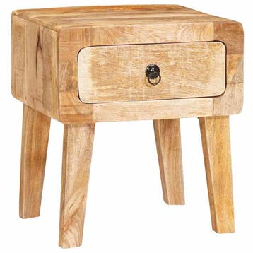 vidaXL Bijzettafel met lade Bruin 40 x 32 x 46 cm Massief, Huis en Inrichting, Tafels | Bijzettafels, Verzenden, Nieuw, 45 tot 60 cm