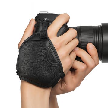 Camera Hand Strap met Quick Release - Faux Leer, Zwart (1/4, Verzenden, Nieuw