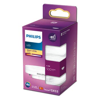 4 stuks Philips LED GX53 5.5W 500lm 2700K Mat Niet-Dimbaar, Ophalen of Verzenden, Nieuw