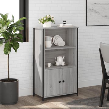 vidaXL buffetkast 62x32x103,5 cm bewerkt hout grijs sonoma, Huis en Inrichting, Minder dan 50 cm, Verzenden, 100 tot 150 cm, Nieuw