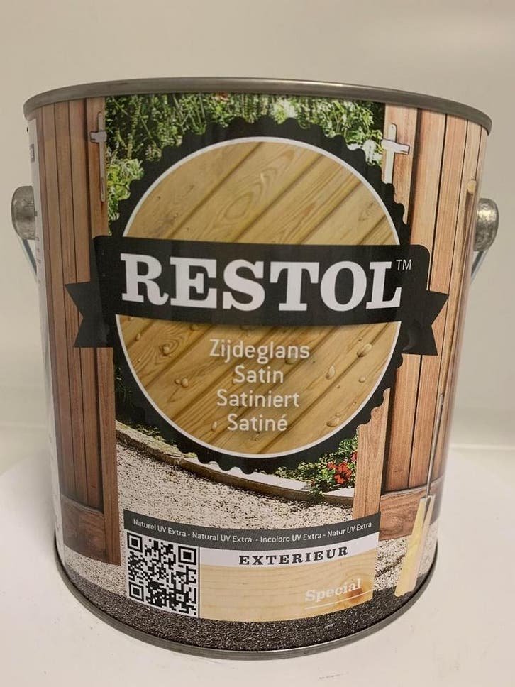 Restol Houtolie Zijdeglans 2,5L Naturel UV Extra, Doe-het-zelf en Verbouw, Verf, Beits en Lak, Nieuw, Ophalen of Verzenden