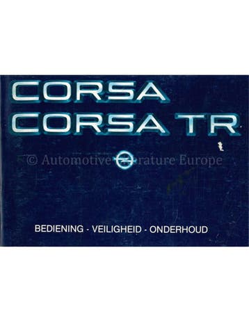 1984 OPEL CORSA | CORSA TR INSTRUCTIEBOEKJE NEDERLANDS