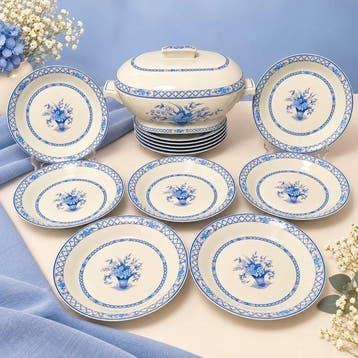 Manufacture Haviland - Tafelservies (13) - bloemboeketten en
