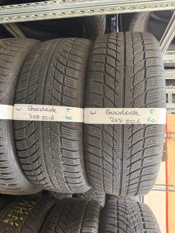 205-55-16 Goodride Winterbanden 5mm Incl Montage 205 55 16, Ophalen, Gebruikt, 16 inch, Band(en)