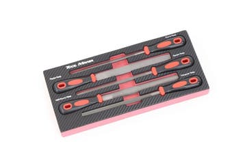 TM 5 Delige Metaalvijlenset foam carbon look inlay, Verzenden, Nieuw