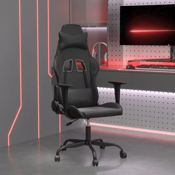 vidaXL Massage gamestoel kunstleer zwart, Verzenden, Nieuw, Zwart