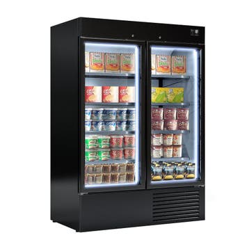 GGM Gastro | Wandvrieskast - 1310L - 2 glazen deuren - |, Verzenden, Nieuw, Inbouw, Vrieskast
