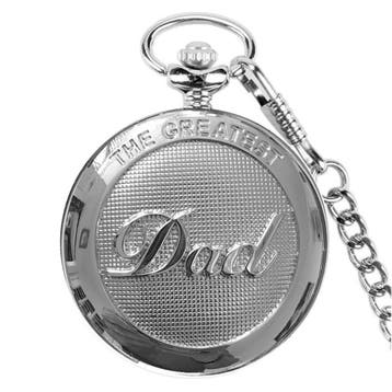 Fako - Zakhorloge - XXL - The Greatest Dad - Ø 47mm -, Sieraden, Tassen en Uiterlijk, Horloges | Heren, Verzenden, Nieuw