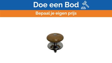 Bieden: Teak Wood Marine Knob with Polished Chrome - Durabl, Ophalen of Verzenden, Nieuw, Kombuis en Sanitair, Zeilboot of Motorboot