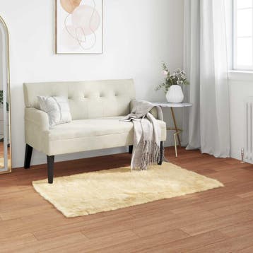 vidaXL Tapijt van imitatie TAFALLA Crèmekleurig 60 x 110 cm, Verzenden, Nieuw, Crème
