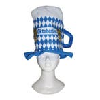 Blauwe/witte ruitjes bierfeest/oktoberfest hoed bierglas v.., Ophalen of Verzenden, Nieuw