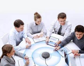 USB Speakerphone Conferentiemicrofoon 2 Mics 360° Vergader, Verzenden, Nieuw in verpakking