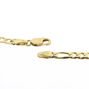 Gouden Figaro schakelketting, Ophalen of Verzenden, Gebruikt, Goud, Goud