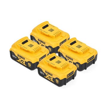 Startset: 4x DeWalt DCB184 XR Li-ion accus 18, origineel, Verzenden, Nieuw