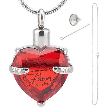 Gedenk hanger mini urn Always On My Mind, Forever In My H..., Ophalen of Verzenden, Nieuw, Kraal