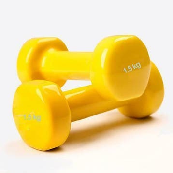 Vinyl dumbbellset (2 x 1.5 kg, Verzenden, Nieuw, Dumbbell