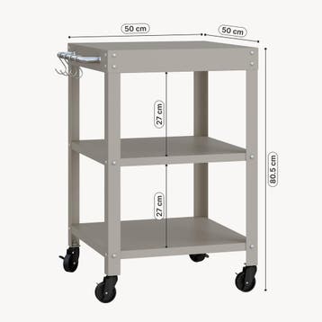 Trolley Bolognano serveerwagen met wielen beige casa.pro, Verzenden