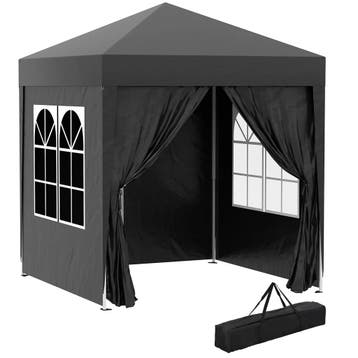 TRUUSK Vouwpaviljoen 2x2m - 4 Zijwanden met Ramen - UV-besch, Tuin en Terras, Planten | Bomen, Verzenden