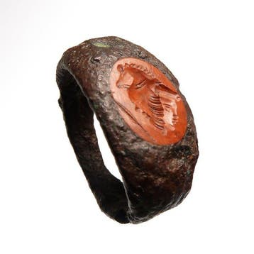 Oud-Romeins IJzer, Jasper Ring met intaglio van Gryllos (met