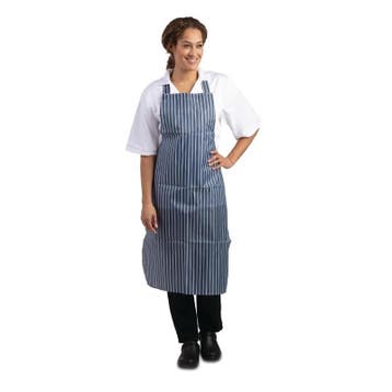 Whites waterdicht schort blauw-wit gestreept | Nylon |, Verzenden, Nieuw in verpakking