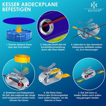 Zwembad Afdekzeil - Rond - Solarzeil - 305 cm - Blauw - KESS, Verzenden, Zo goed als nieuw