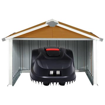 vidaXL Overkapping voor robotmaaier 92x97x63 cm staal bruin, Verzenden, Nieuw