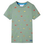 vidaXL Kindershirt met korte mouwen 140 kakikleurig, Verzenden, Nieuw