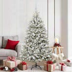 vidaXL Kunstkerstboom met 300 LED Groen en Wit 180 cm PVC en, Verzenden, Nieuw