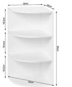 Witte Hoekplank met 4 Niveaus – Boeken en Decoratie, Verzenden, Nieuw