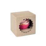 HoM Cupcake Doosje 1 Kraft (incl. tray met venster) 3st., Verzenden, Nieuw