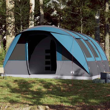 vidaXL Tunneltent 7-persoons waterdicht blauw, Caravans en Kamperen, Verzenden, Nieuw, Tot en met 2