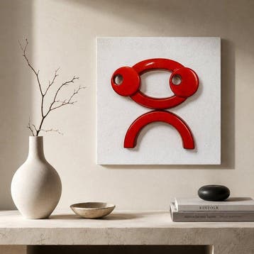Reliëf, Smile - 40 cm - Keramiek, MDF - 1970