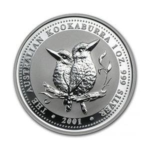 Kookaburra 1 oz 2001 (169.265 oplage), Verzenden, Losse munt, Zilver