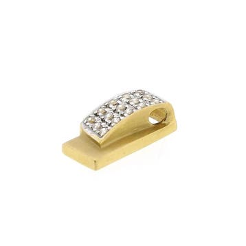 Gouden hanger met zirconia (Hanger of bedel), Ophalen of Verzenden, Gebruikt, Goud, Overige merken