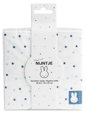 Servetten Nijntje Sterretjes Blauw - 20 Stuks, Hobby en Vrije tijd, Feestartikelen, Ophalen of Verzenden, Nieuw