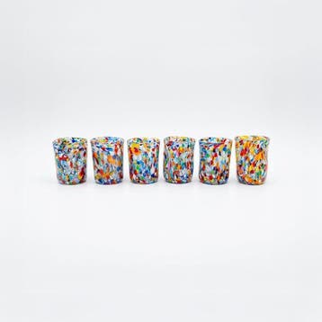 Drinkset (6) - Muranoglas - Murrine en Arlecchino