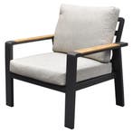 Lola lounge tuinstoel aluminium antraciet soft grey kussens, Tuin en Terras, Tuinstoelen, Ophalen of Verzenden, Nieuw, Aluminium