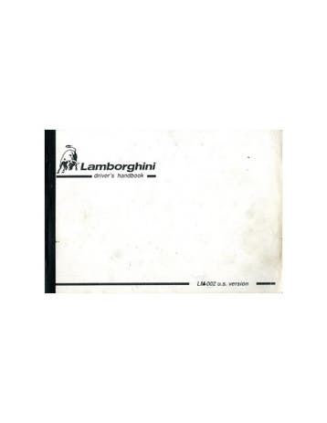 1988 LAMBORGHINI LM002 BIJLAGE INSTRUCTIEBOEKJE USA VERSIE
