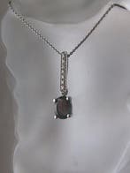 Zilver, Labradorite - Ketting met hanger - Art Deco-stijl