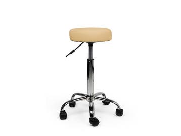 Tabouret Beige - Standaard Zithoogte, Huis en Inrichting, Krukjes, In hoogte verstelbaar, Nieuw, Kunststof