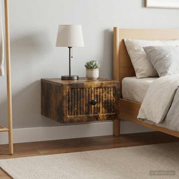 vidaXL Wandbeugel Bedkast 2 st Gerookt eiken 33 x 34,5 x 20, Minder dan 45 cm, Verzenden, Nieuw, Minder dan 55 cm